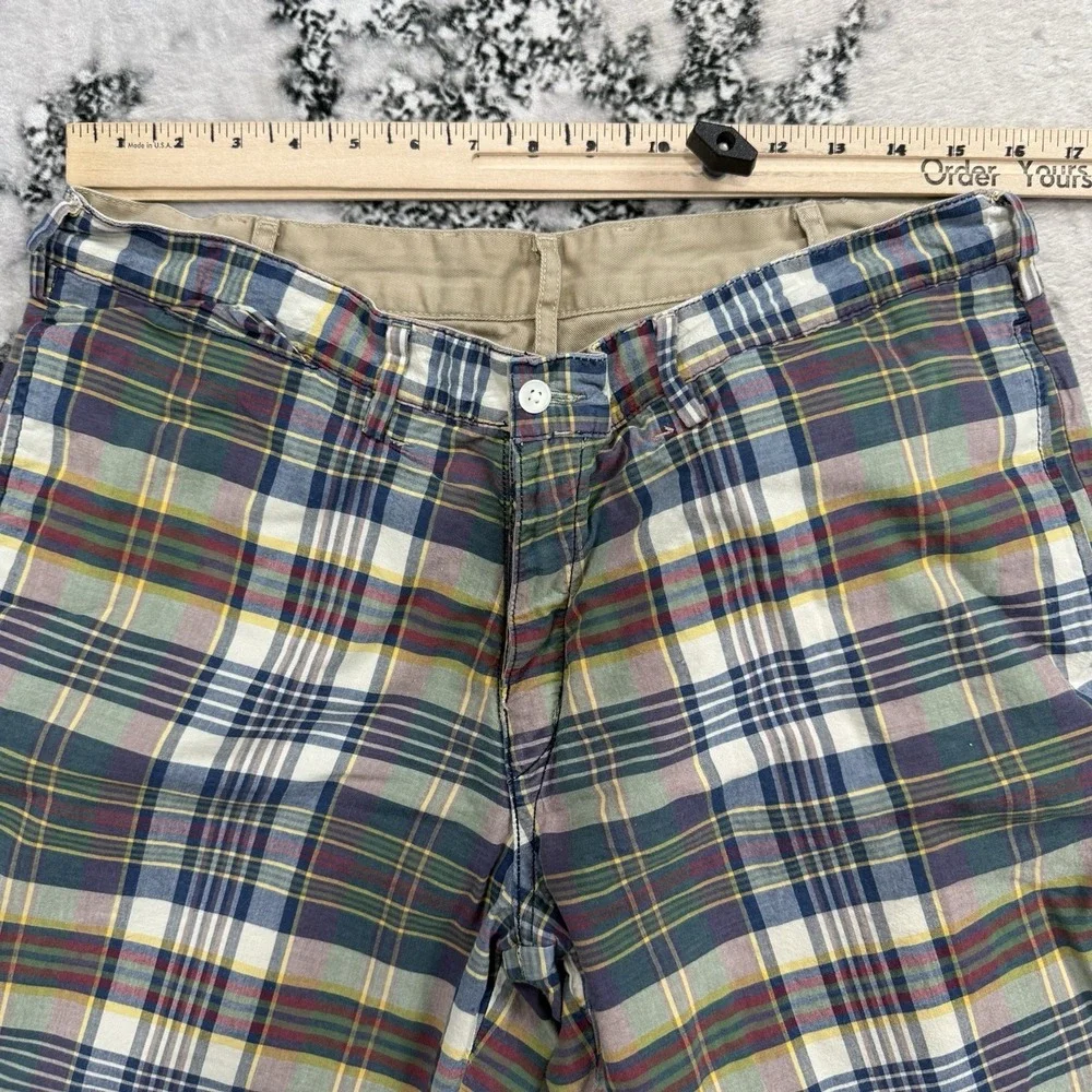 Polo Ralph‎ Lauren Madras Plaid Reversible Shorts Mens Size 34 Preppy Cotton